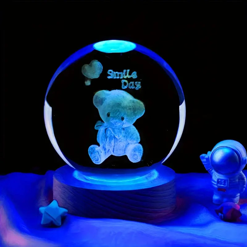 RGB Glowing Crystal Ball Night Light | Warm &amp; Romantic atmosphere for your home and room ValueKartPk