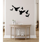 6 Wooden Birds For Wall Decoration Wooden Home Room &amp; Wall Decor Wall Art ValueKartPk