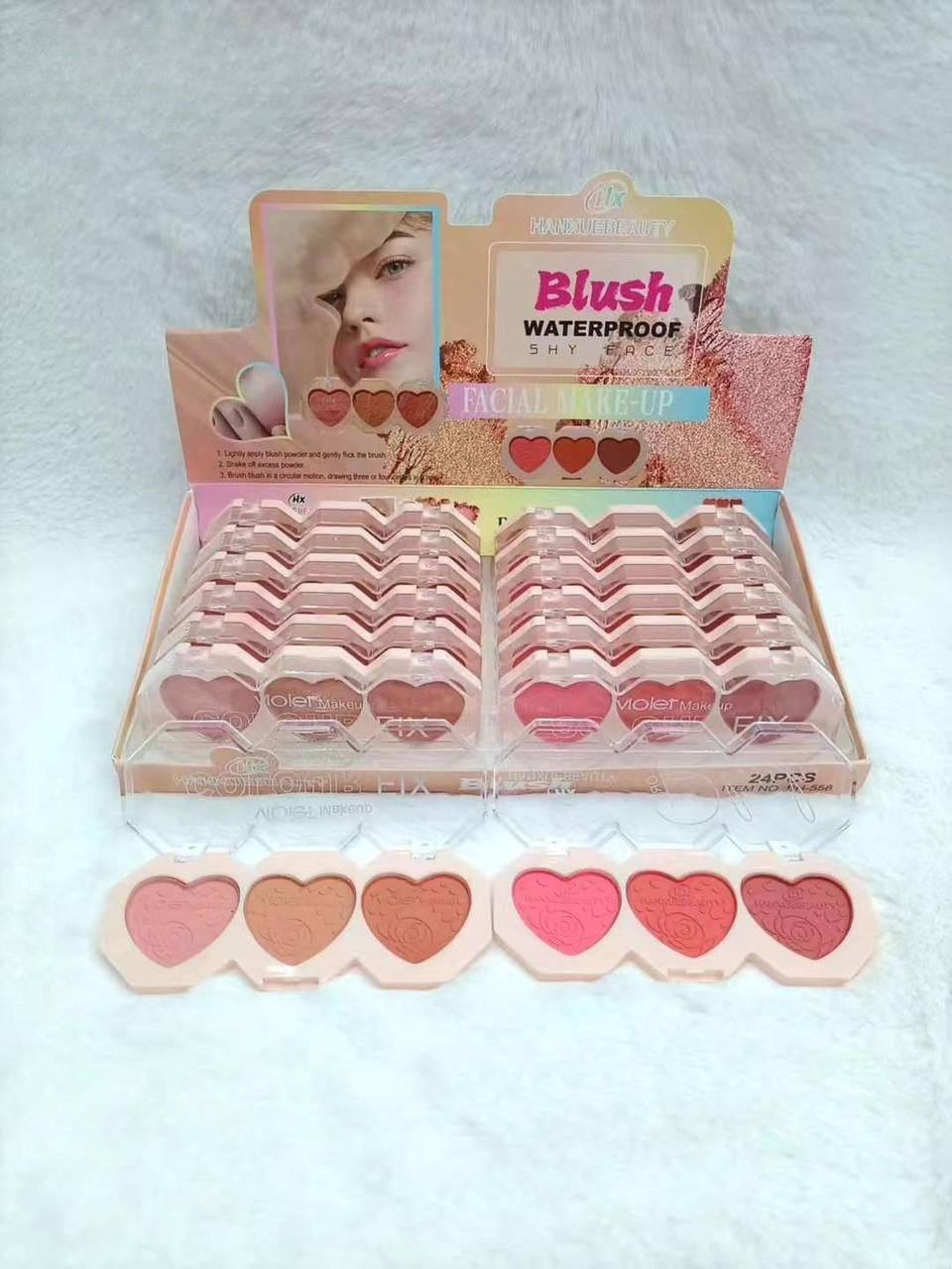 1 pcs Blush waterproof shy face Facial Make up 3 Colors Blush Kit (Random color) ValueKartPk