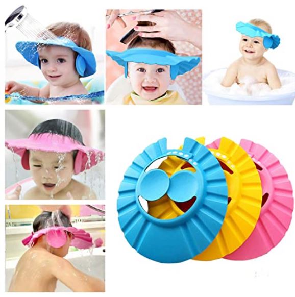 Baby Shower Cap With Ear Protector (Random Color) ValueKartPk