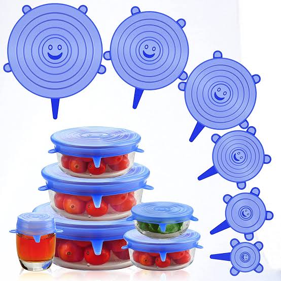 6pcs/set Silicone Lid Spill Stopper Universal Silicone Suction Lid-bowl Pan Silicone Cover Kitchen Pan Lids Cover Stoppers Tools ValueKartPk