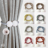 Curtain Magnetic Clip Bead Curtain Tie back Hanging Ball Curtain (1 pair) - (Silver Color) ValueKartPk