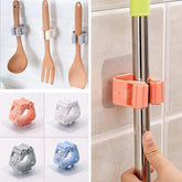 Self Adhesive Mop and Broom Holder Wall Mount Magic Hanger Organizer Cleaning Tool Storage Mop Rack (Random Color) ValueKartPk