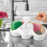 3 In 1 Soap Dispenser And Sponge Holder Sponge Holder For Kitchen  - Plastic - 1 Pc(random color ) ValueKartPk