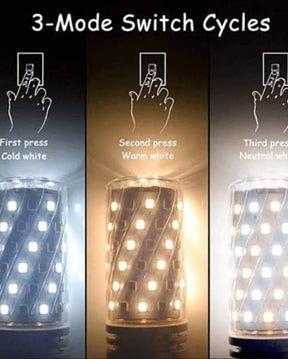 E27 LED Corn Light Lamp Bulb | 3 in 1 light modes Chandelier, Candle LED Light For Home &amp; Decoration - 12W/16W ValueKartPk