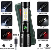 Ruilang  Portable Rechargeable Powerful LED Flashlight, Aluminum Alloy Zoom Flashlight ValueKartPk