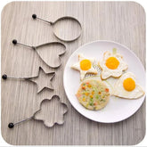 Pack of 4 Egg Shaper Kitchen Tools Star, Heart, Round, Flower Shaped Stainless Steel -  (random color ) ValueKartPk