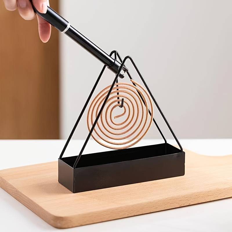 Pack of 3 - Simple Triangle-shaped Iron Mosquito Coil Holder Creative Hanging Or Standing Incense Burner (Random Color) ValueKartPk