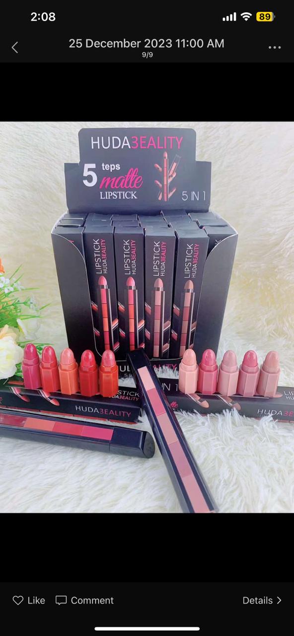 5 In 1 Huda Beauty  Lipstick Nude Shades ValueKartPk