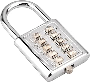 Eco-Friendly digit lock 10 Digit Push Button Combination security Padlock for doors locker Number Code Lock (Random Color) ValueKartPk