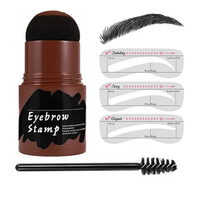 Eye brow stamper One Step Eyebrow Stamp Shaping Kit Brow Powder Stamp Makeup with 3 Reusable Eyebrow Stencils and Eyebrow Pen Brushes Hairline ValueKartPk