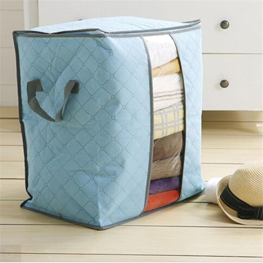 New Waterproof Home Storage Foldable Bag Oxford Cloth Bedding Suits Pillows Organizer Zipper Bag (Random Color) ValueKartPk