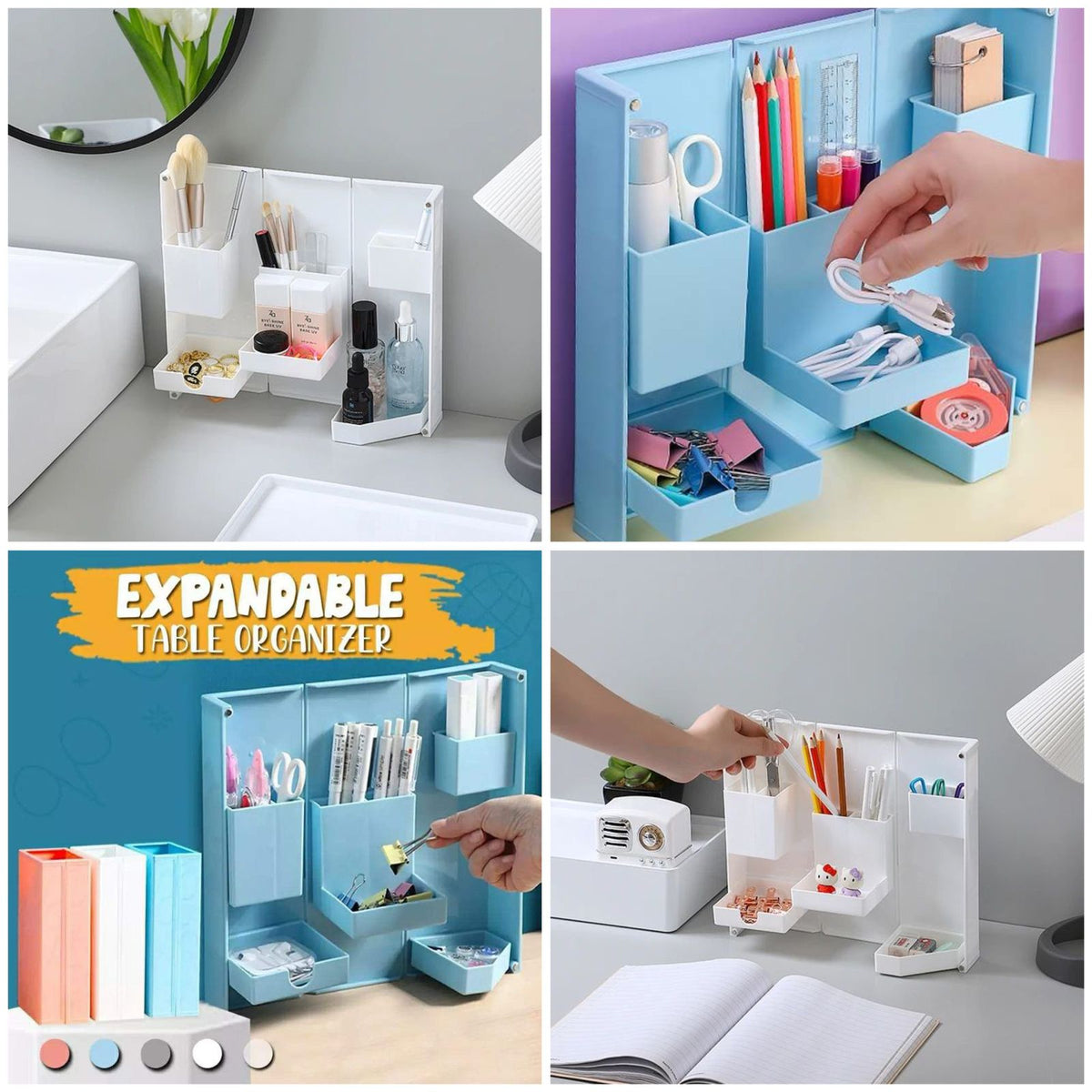 3 Steps Foldable Table Storage Box Organizer with Box Packing (Mix/Random Color) ValueKartPk