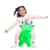 Kids Music Animal Jumbo Inflatable Air PVC Hopper Jumping Toy - Reindeer, Cow, Horse (Random color) ValueKartPk