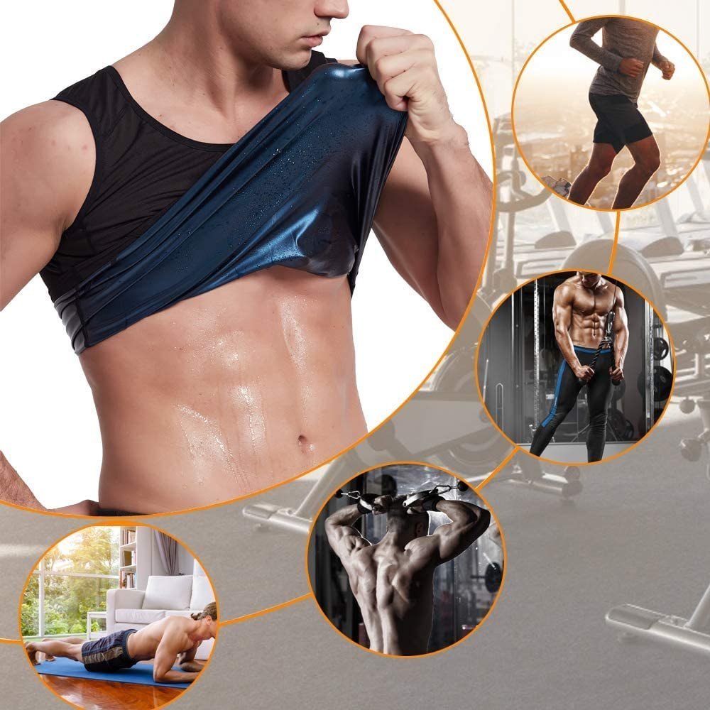 Sweat Shapewear For Men, Polymer Shapewear, Workout For Weight Loss Waist Body Slimming, Trainer (black) ValueKartPk