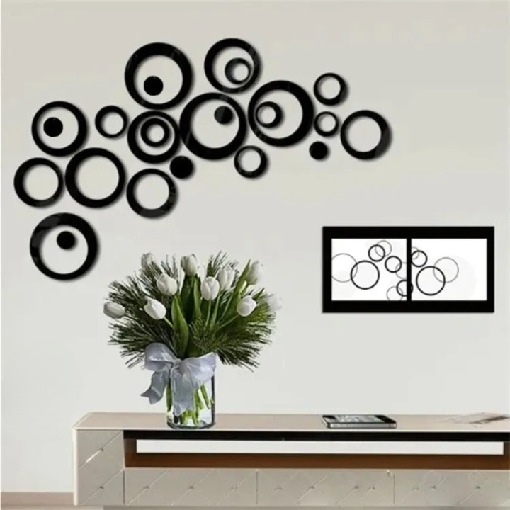 Set of 24 Wooden Rings Wall Art I New Wooden Wall Art For Room Decoration ValueKartPk