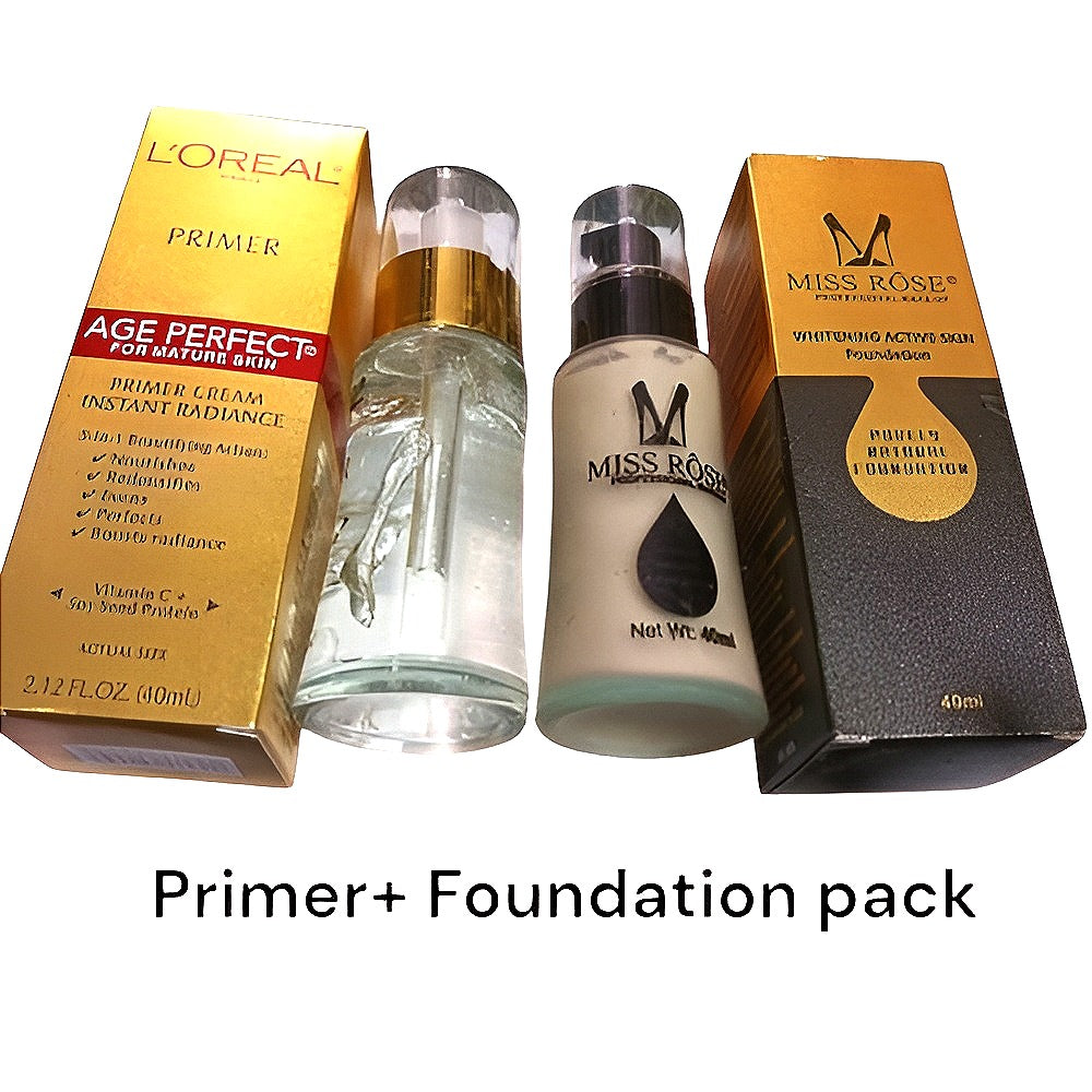 Liquid Miss rose Foundation and L'Oreal Primer Pack ValueKartPk