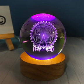 RGB Glowing Crystal Ball Night Light | Warm &amp; Romantic atmosphere for your home and room ValueKartPk