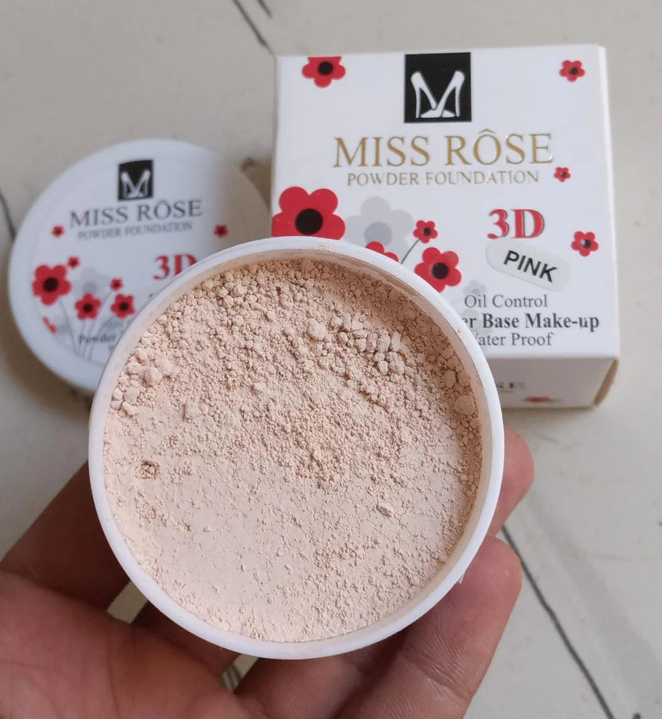 Miss Rose – Foundation Base Loose Powder 3d – Oil Control Waterproof ValueKartPk