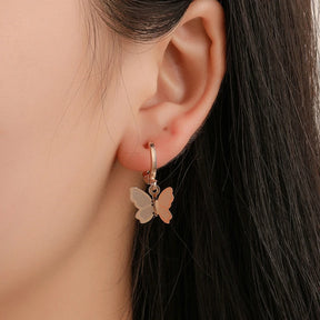 Butterfly Koren earrings | Drop Earrings Simple Butterfly Shape Pendant Dangle Hoop Earring Women Girls ValueKartPk