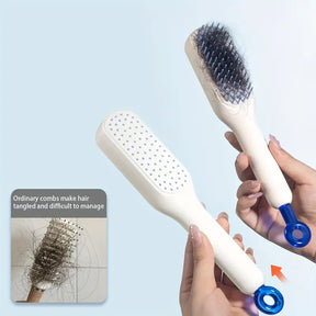 Self Cleaning Hair Brush, One-Click Cleaning Telescopic Hair Comb, Anti-Static Telescopic Hairbrush, Anti-Hair Entangled Automatic (random Color) ValueKartPk