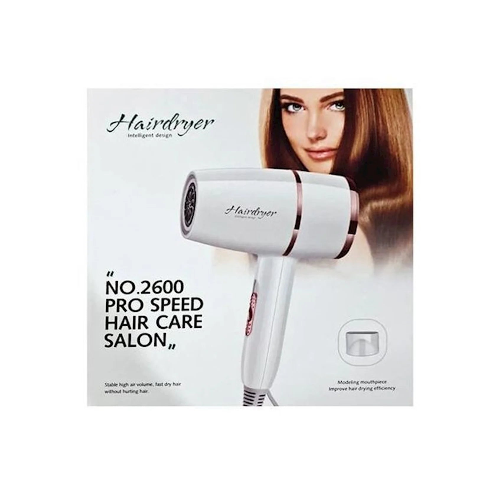 Professional Hair Dryer High Power Styling Tools Blow Dryer Hot &amp; Cool EU Plug (No 2600) Pro Speed Hair Care (Random Color) ValueKartPk