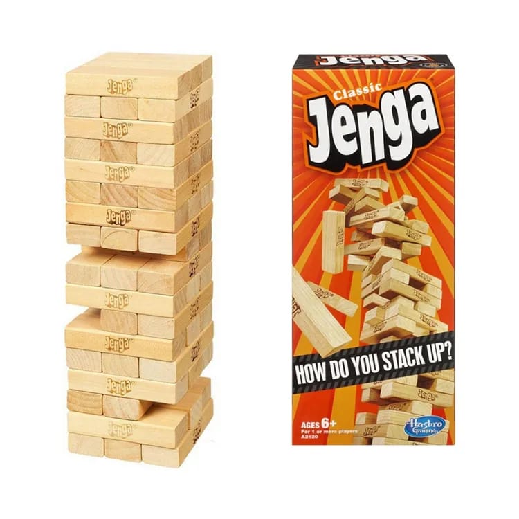 Classic Jenga Wooden Stacking Tower Board Game for Kids &amp; Adults ValueKartPk