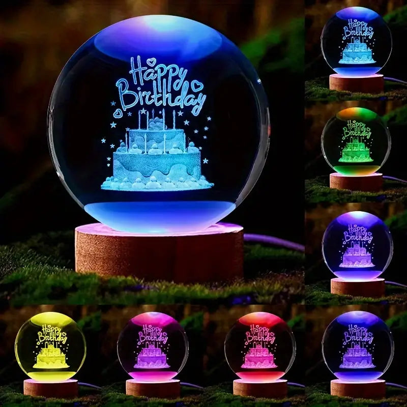 RGB Glowing Crystal Ball Night Light | Warm &amp; Romantic atmosphere for your home and room ValueKartPk