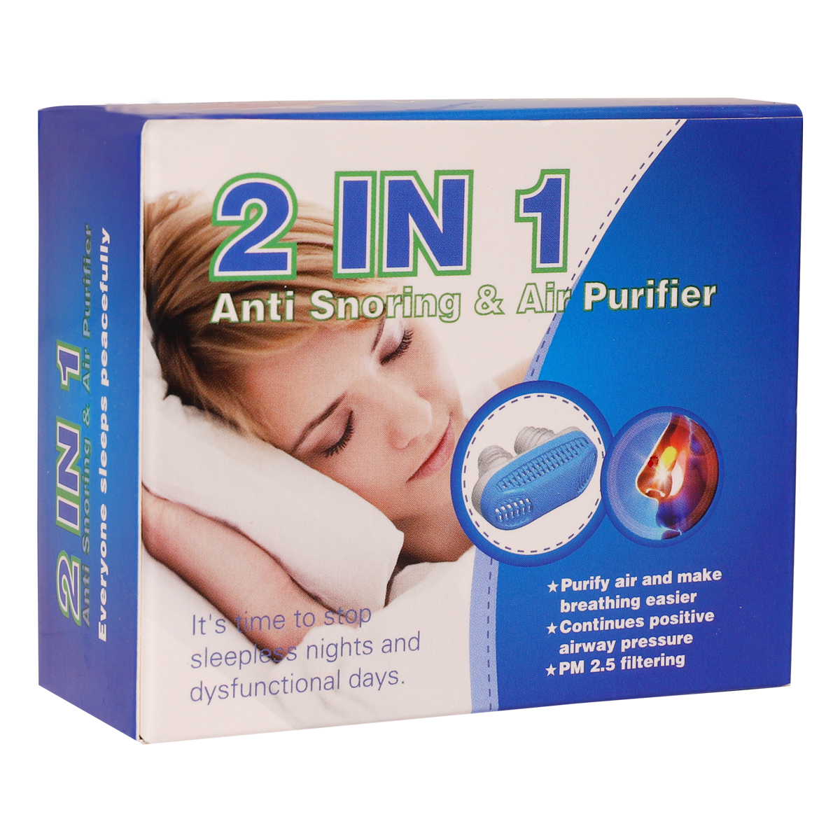 2 in 1 Anti Snoring Device Air Purifier Filter - Improves Breathing (Random Color) ValueKartPk