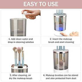 3 In 1 Electric Makeup Brush Cleaner | Automatic Make Up Brush Holder Cleaner Machine ValueKartPk