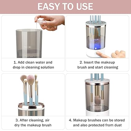 3 In 1 Electric Makeup Brush Cleaner | Automatic Make Up Brush Holder Cleaner Machine ValueKartPk