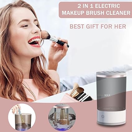 3 In 1 Electric Makeup Brush Cleaner | Automatic Make Up Brush Holder Cleaner Machine ValueKartPk