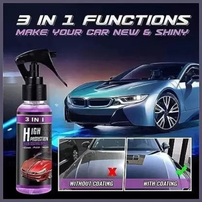 3 In 1 High Protection Quick Car Coating Spray, Ceramic Car Coating Spray Crystal Coating For Car   (100 Ml) ValueKartPk