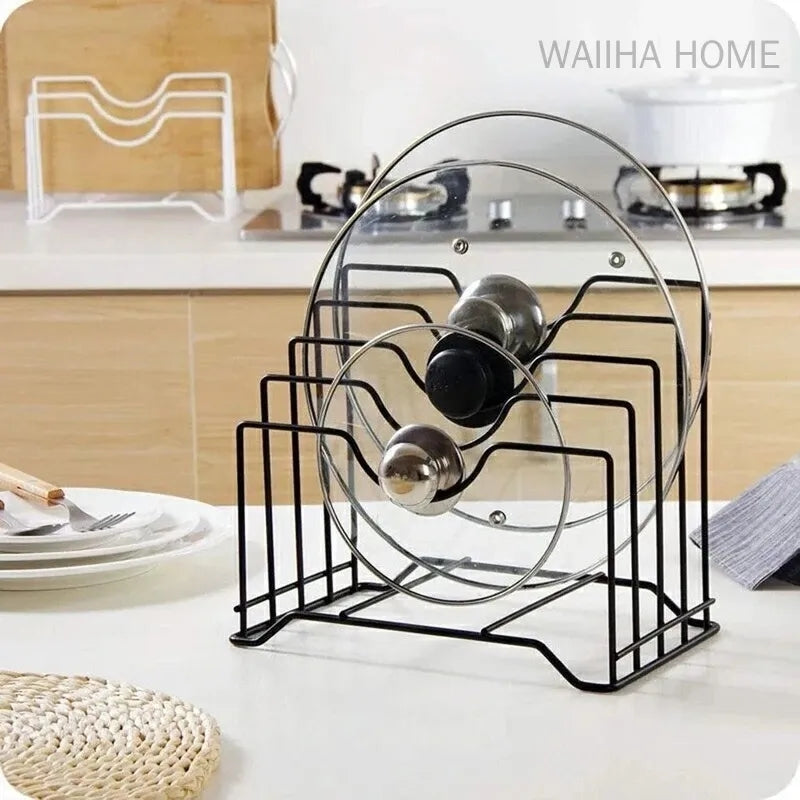 Multifunctional Pot ,useful Dish rack,Lid Holder - Metal(black ) ValueKartPk