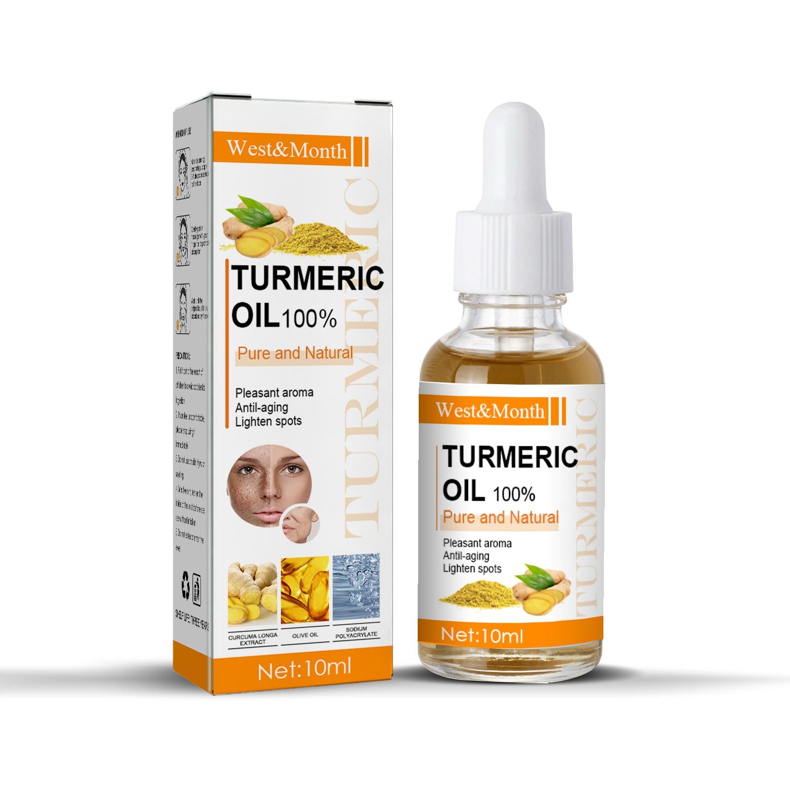 Turmeric Freckle Serum Whitening Dark Spots Organic Turmeric Oils Brighten Dark Skin Pigment Anti Aging Wrinkle Moisturizer (30ml) ValueKartPk