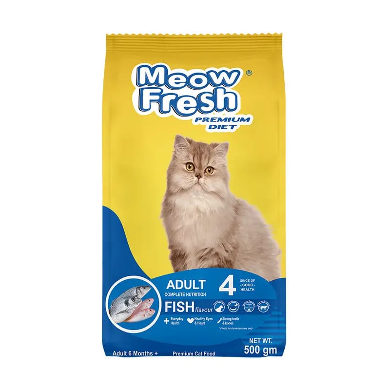 (fish)Meow Fresh PREMIUM DIET Dry Cat Food (500gm ) ValueKartPk