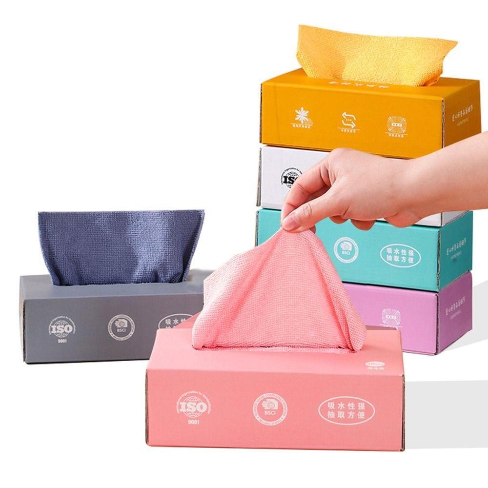 Microfiber Towel Reusable Pack of 20 Pcs Box Random Color ValueKartPk