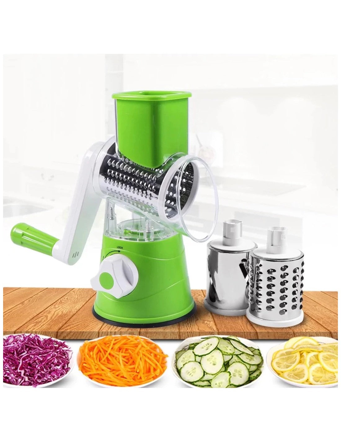 tabletop drum grater Manual Vegetable Cutter Slicer Multifunctional Round Slicer Gadget Multifunction Kitchen Gadget Food Processor Blender Cutter (Random colours ) ValueKartPk