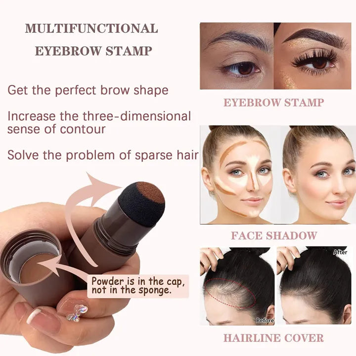 Eye brow stamper One Step Eyebrow Stamp Shaping Kit Brow Powder Stamp Makeup with 3 Reusable Eyebrow Stencils and Eyebrow Pen Brushes Hairline ValueKartPk