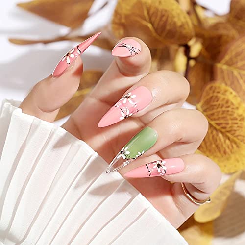 ( Round shape ) Artificial Nails 100pcs With Nail Glue, Beautiful Fancy Fake Nails ,Acrylic Nails Kit Natural False Nail ValueKartPk