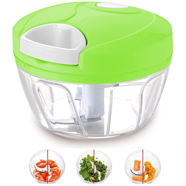 Speedy chopper multi use turbo cutter mini handy manual speed chopper for vegetables fruits imported heavy quality best make your life easier nicer dicer (Random color) ValueKartPk