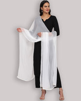 Plain Crinkle Chiffon Dupatta White ValueKartPk