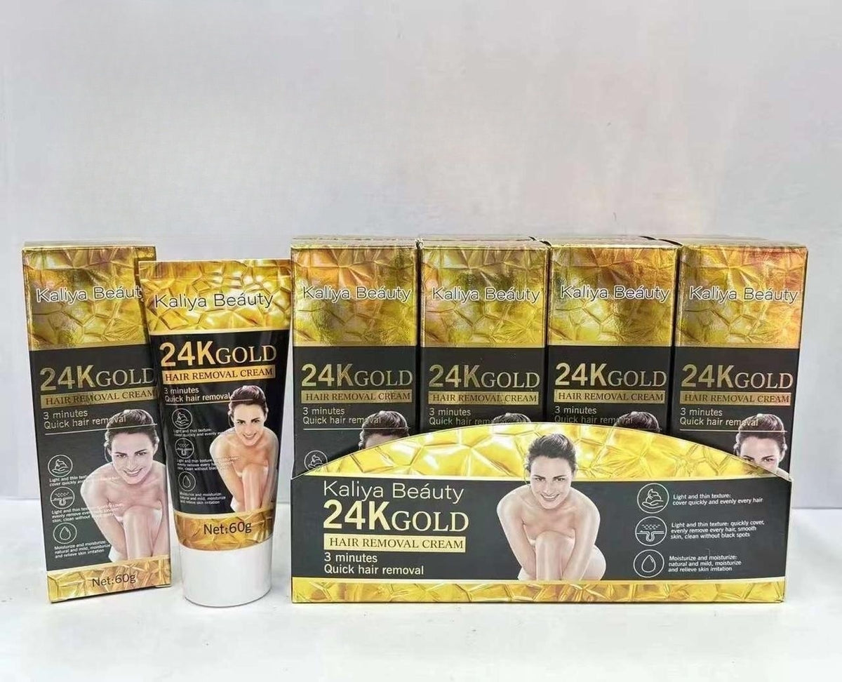 1 pcs kaliya 24k Pure Gold Collagen Hair Removal Cream (60g) ValueKartPk