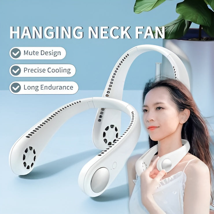 Mini Neck Portable No Bladeless Hanging Neck Rechargeable Air Cooler Mini Summer Sport Fan (Random Colors) ValueKartPk