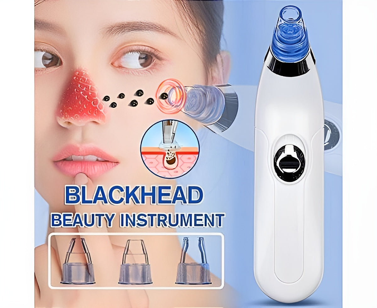 Derma Suction Blackheads Remover  3 In 1 Black Head Remover Machine-Acne Pimple Pore Cleaner Vacuum Suction Tool (Cell Operated) ValueKartPk