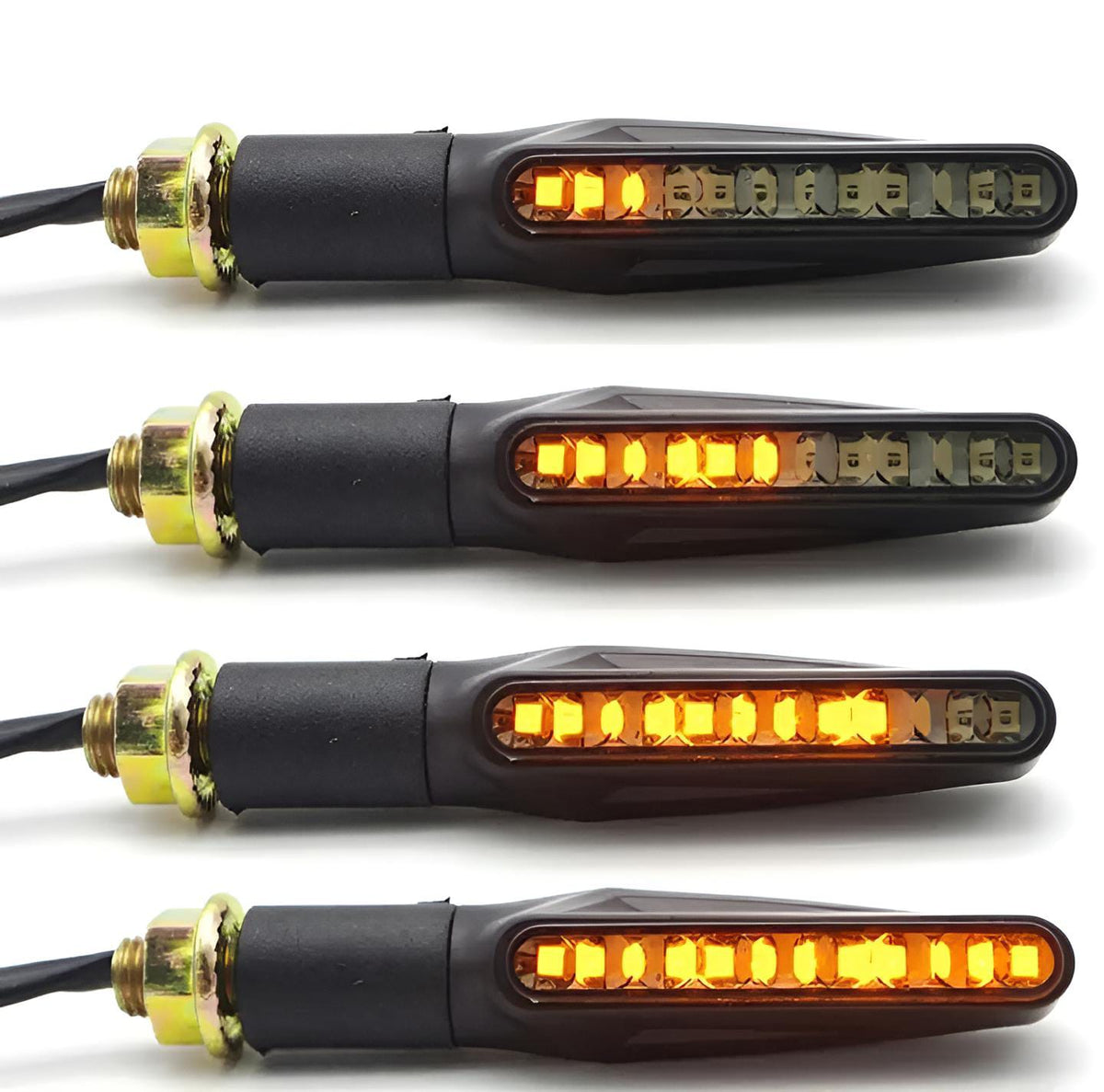 Pack of 2 pair(4pcs) - Audi Flow Style Led Motorcycle Turn Signals Indicator Amber Light ValueKartPk