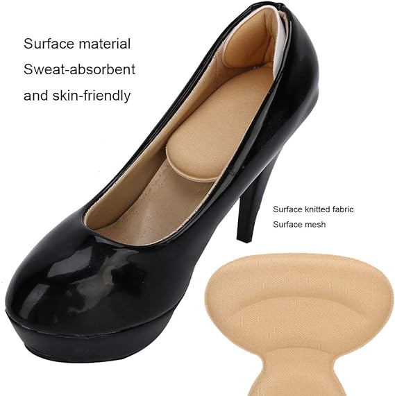 T shape high heel grip for foot support | Heel Cushion Pads T Shape Heel Sticker Tape Arch Support Insoles High Heeled Shoes Patches Foot Care Protector ValueKartPk