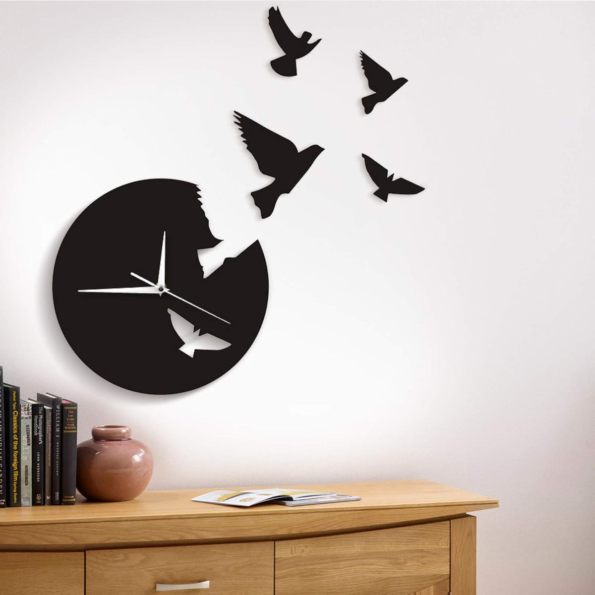 3D Wooden flying  Bird Wall Clock ValueKartPk