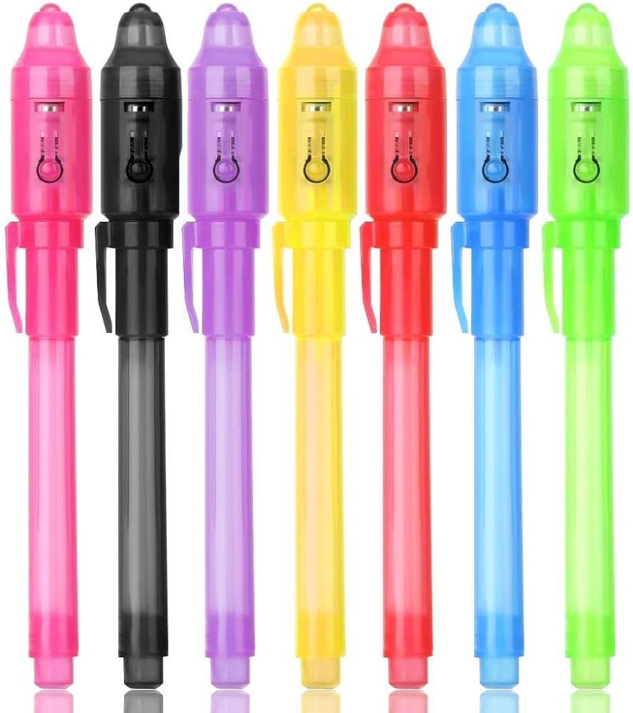 Secret Message Pen Invisible Colorless Ink or Spy Magic Pen with Uv Light  (Set of 6) ValueKartPk