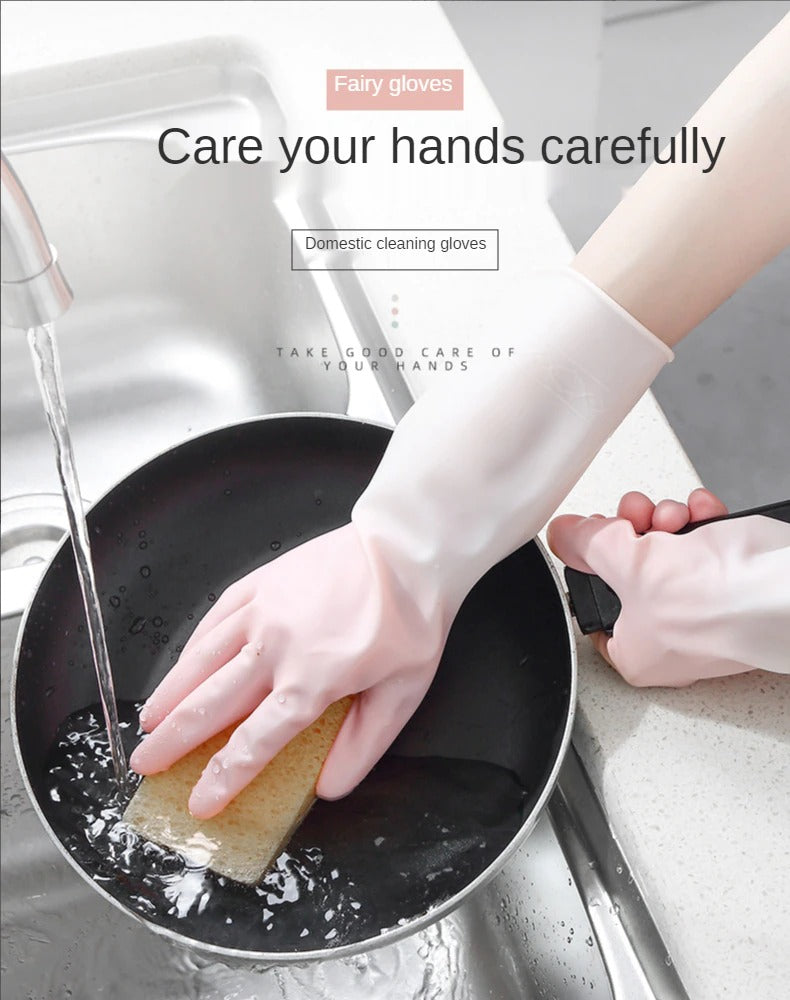 1Pair Silicone Cleaning Gloves Dishwashing Cleaning Gloves Scrubber Dish Washing Sponge Rubber Gloves Cleaning Tools(random color ) ValueKartPk